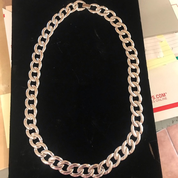 Gorgeous shiny silver Napier vintage chunky chain necklace - Picture 2 of 7